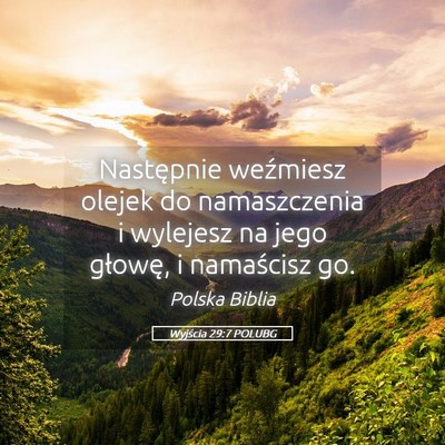 Picture 05 - Wyjścia 29:7 POLUBG - Następnie weźmiesz olejek do namaszczenia i - Bible Verse Picture