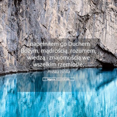 Picture 05 - Wyjścia 31:3 POLUBG - I napełniłem go Duchem Bożym, mądrością, - Bible Verse Picture
