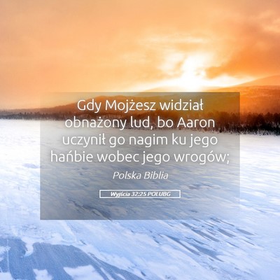 Picture 05 - Wyjścia 32:25 POLUBG - Gdy Mojżesz widział obnażony lud, bo Aaron - Bible Verse Picture