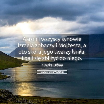 Picture 05 - Wyjścia 34:30 POLUBG - Aaron i wszyscy synowie Izraela zobaczyli - Bible Verse Picture