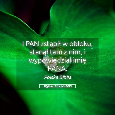 Picture 05 - Wyjścia 34:5 POLUBG - I PAN zstąpił w obłoku, stanął tam z nim, i - Bible Verse Picture