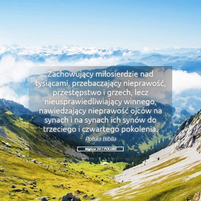 Picture 05 - Wyjścia 34:7 POLUBG - Zachowujący miłosierdzie nad tysiącami, - Bible Verse Picture