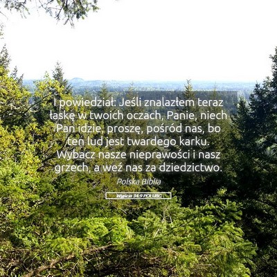 Picture 05 - Wyjścia 34:9 POLUBG - I powiedział: Jeśli znalazłem teraz łaskę w - Bible Verse Picture