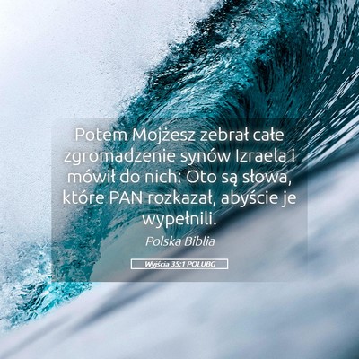 Picture 05 - Wyjścia 35:1 POLUBG - Potem Mojżesz zebrał całe zgromadzenie synów - Bible Verse Picture