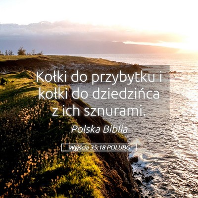 Picture 05 - Wyjścia 35:18 POLUBG - Kołki do przybytku i kołki do dziedzińca z ich - Bible Verse Picture