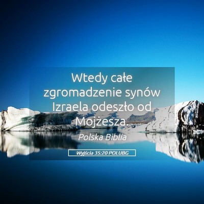 Picture 05 - Wyjścia 35:20 POLUBG - Wtedy całe zgromadzenie synów Izraela odeszło - Bible Verse Picture