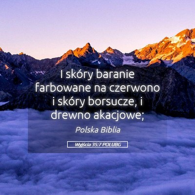 Picture 05 - Wyjścia 35:7 POLUBG - I skóry baranie farbowane na czerwono i skóry - Bible Verse Picture