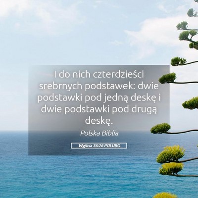 Picture 05 - Wyjścia 36:26 POLUBG - I do nich czterdzieści srebrnych podstawek: dwie - Bible Verse Picture