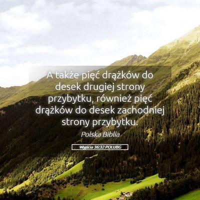 Picture 05 - Wyjścia 36:32 POLUBG - A także pięć drążków do desek drugiej - Bible Verse Picture