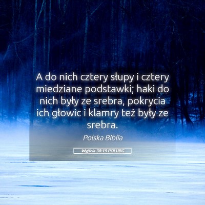 Picture 05 - Wyjścia 38:19 POLUBG - A do nich cztery słupy i cztery miedziane - Bible Verse Picture
