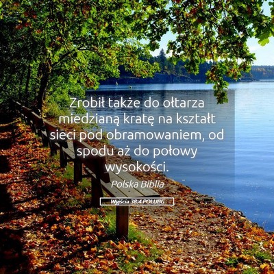 Picture 05 - Wyjścia 38:4 POLUBG - Zrobił także do ołtarza miedzianą kratę na - Bible Verse Picture