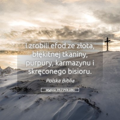 Picture 05 - Wyjścia 39:2 POLUBG - I zrobili efod ze złota, błękitnej tkaniny, - Bible Verse Picture