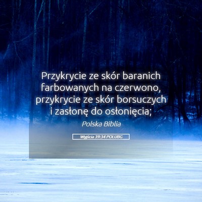 Picture 05 - Wyjścia 39:34 POLUBG - Przykrycie ze skór baranich farbowanych na - Bible Verse Picture