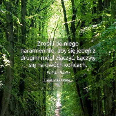Picture 05 - Wyjścia 39:4 POLUBG - Zrobili do niego naramienniki, aby się jeden z - Bible Verse Picture