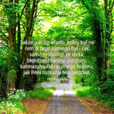 Picture 05 - Wyjścia 39:5 POLUBG - Także pas do efodu, który był na nim, z tego - Bible Verse Picture