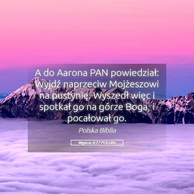 Picture 05 - Wyjścia 4:27 POLUBG - A do Aarona PAN powiedział: Wyjdź naprzeciw - Bible Verse Picture