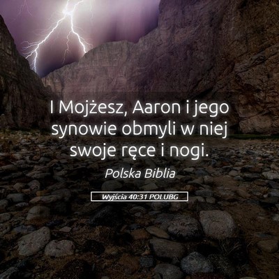 Picture 05 - Wyjścia 40:31 POLUBG - I Mojżesz, Aaron i jego synowie obmyli w niej - Bible Verse Picture