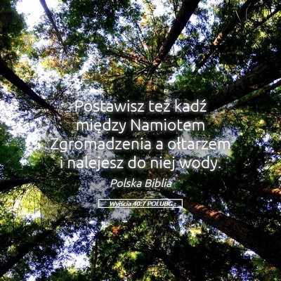 Picture 05 - Wyjścia 40:7 POLUBG - Postawisz też kadź między Namiotem - Bible Verse Picture