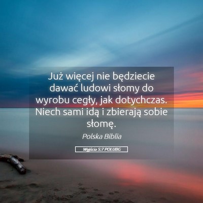 Picture 05 - Wyjścia 5:7 POLUBG - Już więcej nie będziecie dawać ludowi słomy - Bible Verse Picture