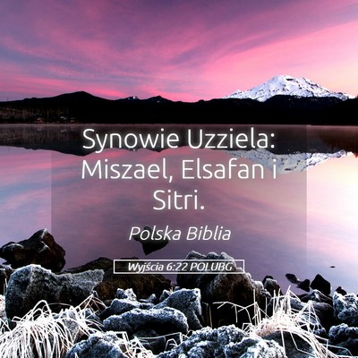 Picture 05 - Wyjścia 6:22 POLUBG - Synowie Uzziela: Miszael, Elsafan i - Bible Verse Picture