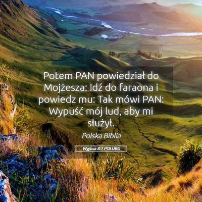 Picture 05 - Wyjścia 8:1 POLUBG - Potem PAN powiedział do Mojżesza: Idź do - Bible Verse Picture