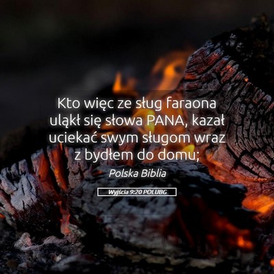 Picture 05 - Wyjścia 9:20 POLUBG - Kto więc ze sług faraona uląkł się słowa - Bible Verse Picture