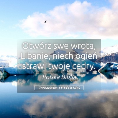 Picture 05 - Zachariasza 11:1 POLUBG - Otwórz swe wrota, Libanie, niech ogień strawi - Bible Verse Picture