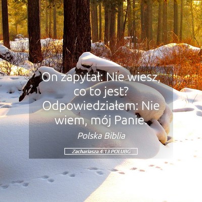Picture 05 - Zachariasza 4:13 POLUBG - On zapytał: Nie wiesz, co to jest? - Bible Verse Picture