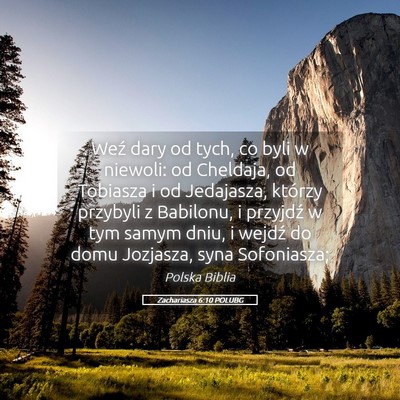 Picture 05 - Zachariasza 6:10 POLUBG - Weź dary od tych, co byli w niewoli: od - Bible Verse Picture