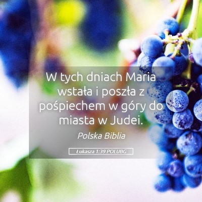 Picture 05 - Łukasza 1:39 POLUBG - W tych dniach Maria wstała i poszła z - Bible Verse Picture