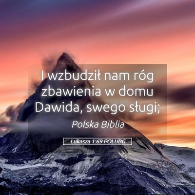 Picture 05 - Łukasza 1:69 POLUBG - I wzbudził nam róg zbawienia w domu Dawida, - Bible Verse Picture
