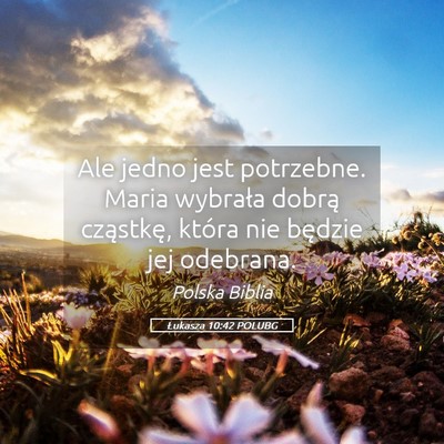 Picture 05 - Łukasza 10:42 POLUBG - Ale jedno jest potrzebne. Maria wybrała dobrą - Bible Verse Picture