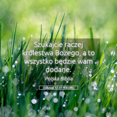 Picture 05 - Łukasza 12:31 POLUBG - Szukajcie raczej królestwa Bożego, a to - Bible Verse Picture