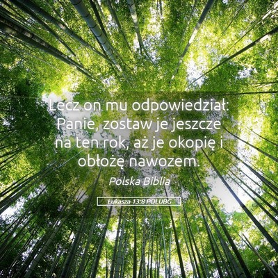 Picture 05 - Łukasza 13:8 POLUBG - Lecz on mu odpowiedział: Panie, zostaw je - Bible Verse Picture