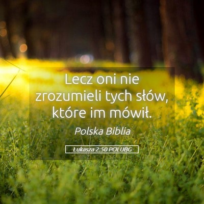 Picture 05 - Łukasza 2:50 POLUBG - Lecz oni nie zrozumieli tych słów, które im - Bible Verse Picture