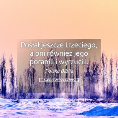 Picture 05 - Łukasza 20:12 POLUBG - Posłał jeszcze trzeciego, a oni również jego - Bible Verse Picture