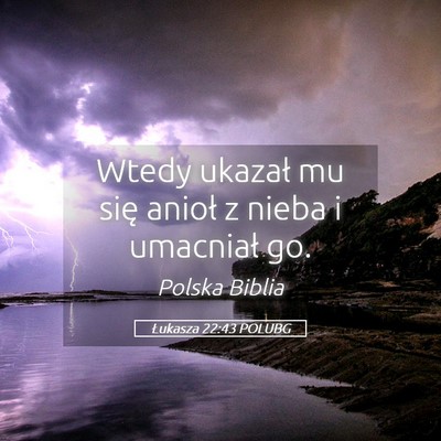 Picture 05 - Łukasza 22:43 POLUBG - Wtedy ukazał mu się anioł z nieba i umacniał - Bible Verse Picture