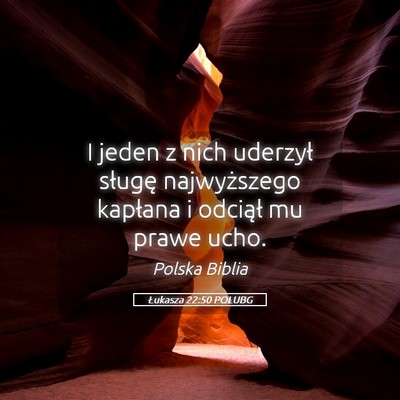 Picture 05 - Łukasza 22:50 POLUBG - I jeden z nich uderzył sługę najwyższego - Bible Verse Picture