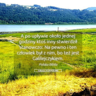 Picture 05 - Łukasza 22:59 POLUBG - A po upływie około jednej godziny ktoś inny - Bible Verse Picture