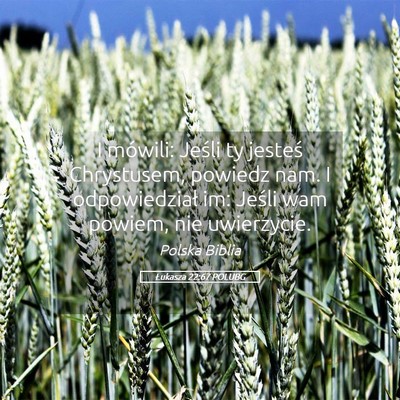 Picture 05 - Łukasza 22:67 POLUBG - I mówili: Jeśli ty jesteś Chrystusem, powiedz - Bible Verse Picture