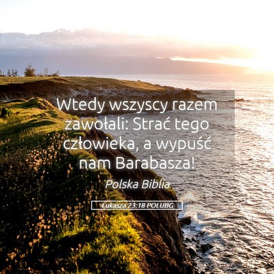Picture 05 - Łukasza 23:18 POLUBG - Wtedy wszyscy razem zawołali: Strać tego - Bible Verse Picture