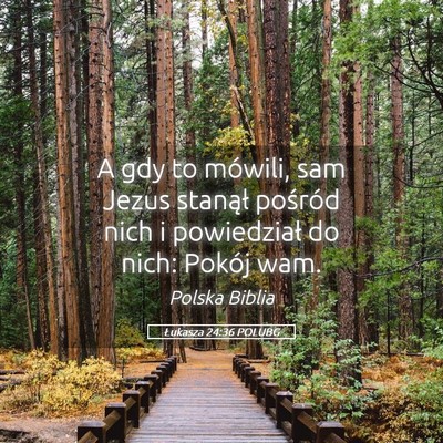 Picture 05 - Łukasza 24:36 POLUBG - A gdy to mówili, sam Jezus stanął pośród - Bible Verse Picture
