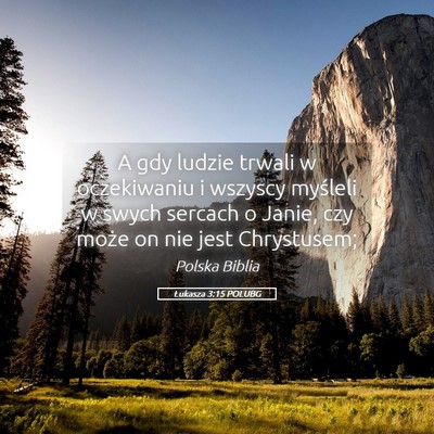 Picture 05 - Łukasza 3:15 POLUBG - A gdy ludzie trwali w oczekiwaniu i wszyscy - Bible Verse Picture