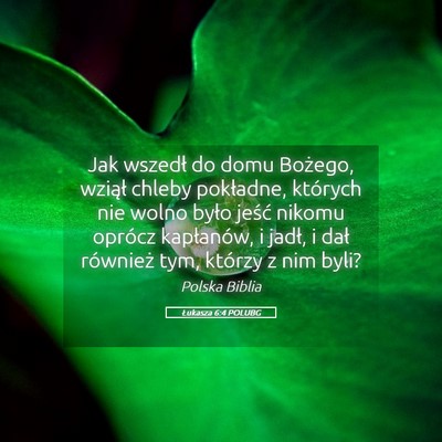 Picture 05 - Łukasza 6:4 POLUBG - Jak wszedł do domu Bożego, wziął chleby - Bible Verse Picture