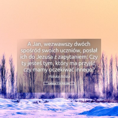 Picture 05 - Łukasza 7:19 POLUBG - A Jan, wezwawszy dwóch spośród swoich - Bible Verse Picture