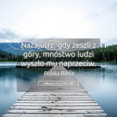 Picture 05 - Łukasza 9:37 POLUBG - Nazajutrz, gdy zeszli z góry, mnóstwo ludzi - Bible Verse Picture