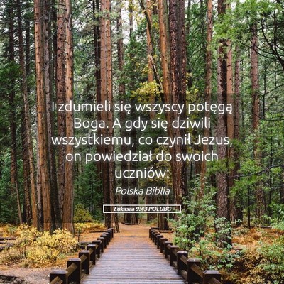 Picture 05 - Łukasza 9:43 POLUBG - I zdumieli się wszyscy potęgą Boga. A gdy się - Bible Verse Picture