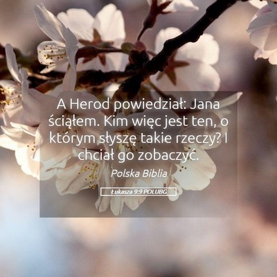 Picture 05 - Łukasza 9:9 POLUBG - A Herod powiedział: Jana ściąłem. Kim więc - Bible Verse Picture