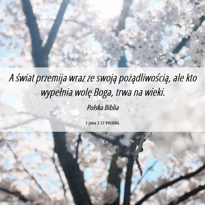 Picture 06 - 1 Jana 2:17 POLUBG - A świat przemija wraz ze swoją - Bible Verse Picture