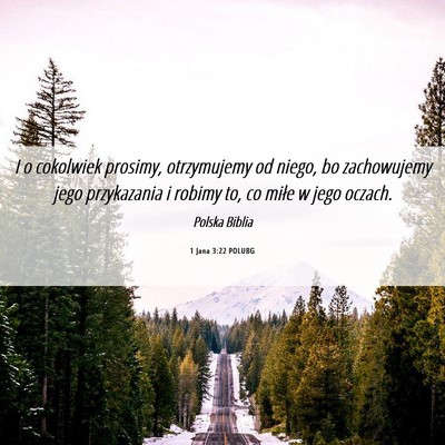 Picture 06 - 1 Jana 3:22 POLUBG - I o cokolwiek prosimy, otrzymujemy od niego, bo - Bible Verse Picture